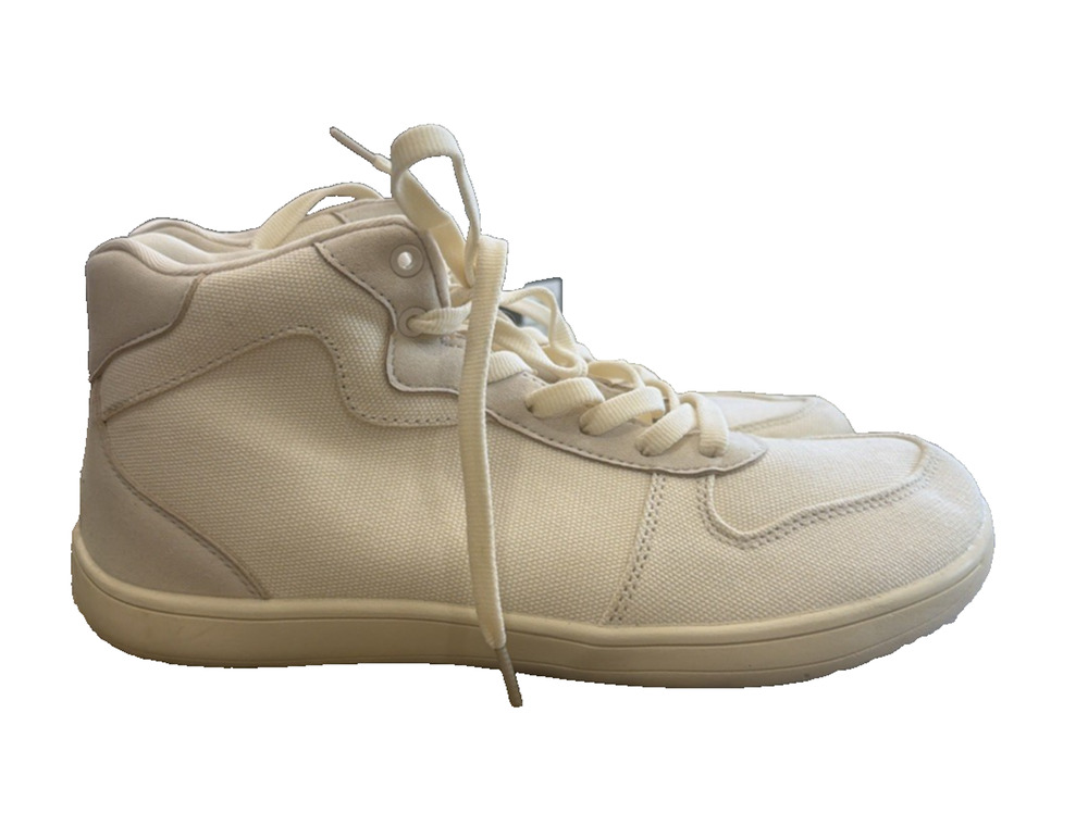 Whitin Barefoot Minimalist Shoes Men's EU 42 White Canvas Lace Up High Top